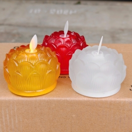 Nến điện tử hoa sen để ban thờ phật giáo, thả hoa đăng, làm lễ ngoài trời