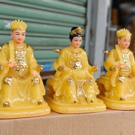 [8inch] Tượng Ông Táo Bà Táo Bằng Đá Nhập Hàng Cao Cấp Cao 20cm – Màu vàng thạch anh