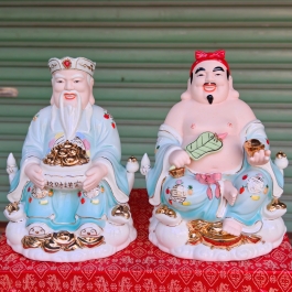 Tượng Thần Tài Thổ Địa sứ đức hóa cao cấp nhập khẩu Đài Loan – Xanh dương