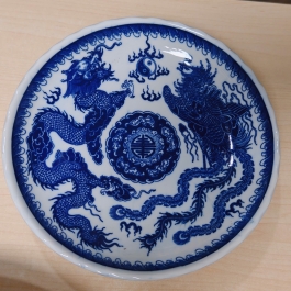 Đĩa sứ thờ họa tiết long phụng bằng gốm Bát Tràng (Mẫu ngẫu nhiên, nhiều kích cỡ)