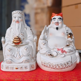 Tượng Thần tài Thổ Địa Sứ Đức Hóa Cao Cấp Nhập Khẩu Đài Loan cao 25cm