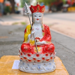 Tượng Địa Tạng Vương Bồ Tát ngồi đài sen bằng sứ cao 40cm