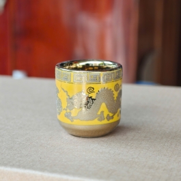 Ly, Chum Nước Thờ Cúng 3D Vàng Hình Rồng ( Lẻ 1 ly )