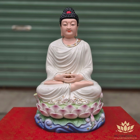 Tượng Bổn Sư Thích Ca Mâu Ni Phật bằng sứ Đức Hóa 3 kích cỡ, 12inch - Đẹp 