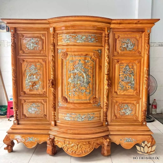 Tủ thờ gia tiên Gỗ gõ đỏ cao 1m60