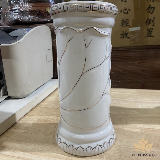 Ống nhang bạch ngọc sứ trắng cao cấp cao 25cm ngang 12,5cm