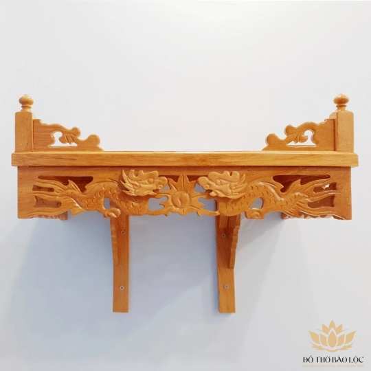 Bàn thờ treo tường gỗ gõ đỏ ngang 60cm
