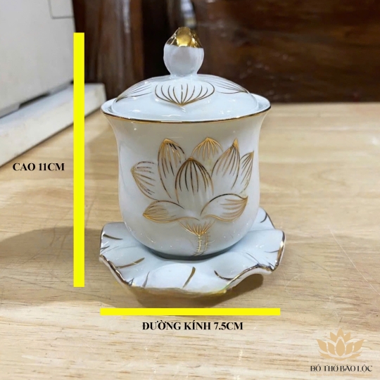 Hũ đựng muối gạo sứ trắng bạch ngọc cao 11cm ngang 9cm 