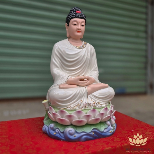 Tượng Bổn Sư Thích Ca Mâu Ni Phật bằng sứ Đức Hóa 3 kích cỡ, 12inch - Đẹp 