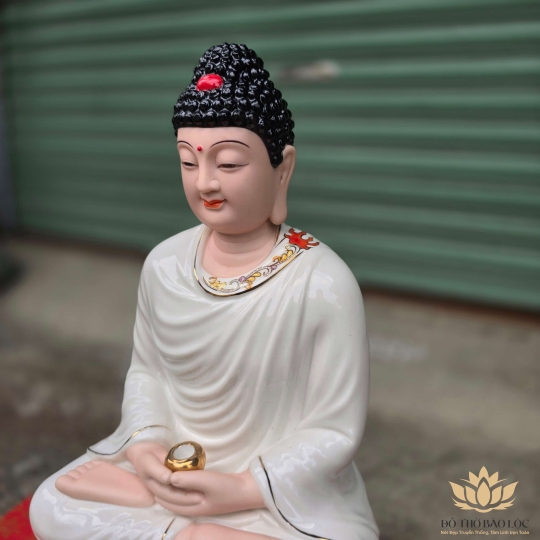 Tượng Bổn Sư Thích Ca Mâu Ni Phật bằng sứ Đức Hóa 3 kích cỡ, 12inch - Đẹp 