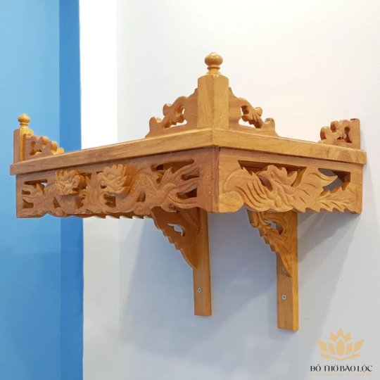 Bàn thờ treo tường gỗ gõ đỏ ngang 60cm