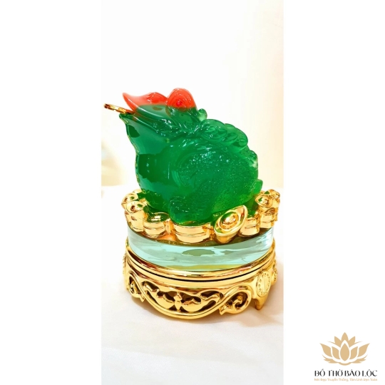 Cóc ngậm tiền vàng, thiềm thừ phong thủy cao 13cm - (đỏ, vàng, xanh, xanh đầu đỏ, xanh củ cải)