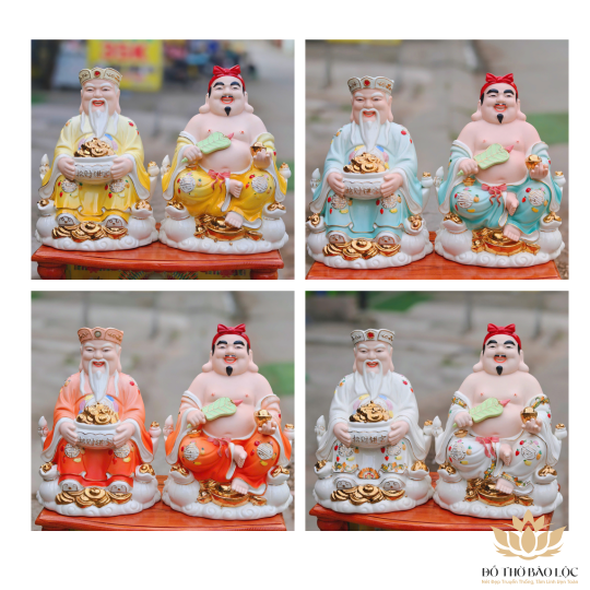 Tượng Thần Tài Thổ Địa sứ đức hóa cao cao cấp nhiều kích cỡ (4 màu: Đỏ, Xanh, Vàng, Trắng)