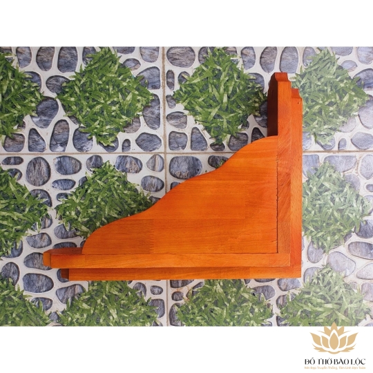 Bàn thờ treo tường gỗ tràm bông vàng 35cm – trơn đỏ