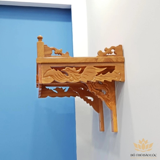 Bàn thờ treo tường gỗ gõ đỏ ngang 60cm