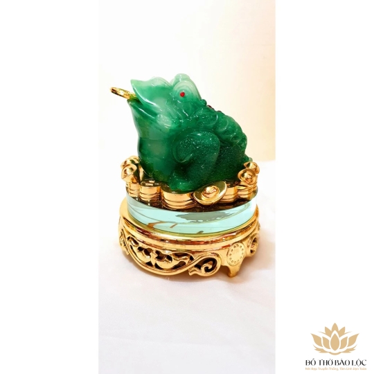 Cóc ngậm tiền vàng, thiềm thừ phong thủy cao 13cm - (đỏ, vàng, xanh, xanh đầu đỏ, xanh củ cải)