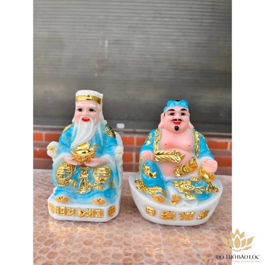 [7inch] Tượng Thần Tài Thổ Địa Bằng Đá Việt Nam Cao 16cm - 4 Màu (Trắng, Xanh lá, Xanh biển, Đỏ, Vàng)