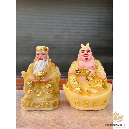 [7inch] Tượng Thần Tài Thổ Địa Bằng Đá Việt Nam Cao 16cm - 4 Màu (Trắng, Xanh lá, Xanh biển, Đỏ, Vàng)