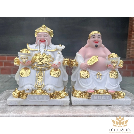 [8inch] Tượng Thần Tài Thổ Địa Đá Nhập Khẩu Cao Cấp Cao 20cm – 5 Màu (Trắng, Vàng, Đỏ, Xanh lá, Xanh lam)