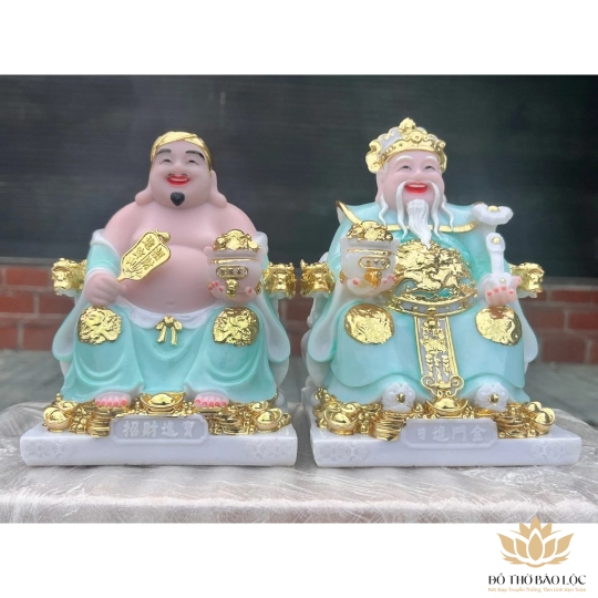 [8inch] Tượng Thần Tài Thổ Địa Đá Nhập Khẩu Cao Cấp Cao 20cm – 5 Màu (Trắng, Vàng, Đỏ, Xanh lá, Xanh lam)