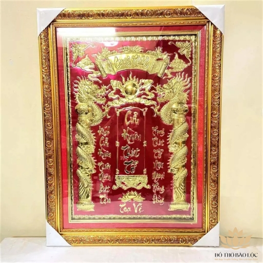 [34x43] Cửu huyền thất tổ bằng đồng, khung nhựa nhập khẩu cao 43cm x ngang 34cm -  không đèn