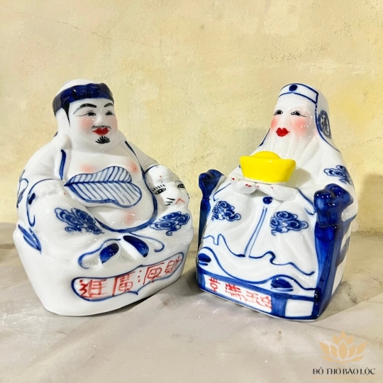 [5inch] Tượng Thần tài Thổ Địa sứ Bát Tràng cao 13cm