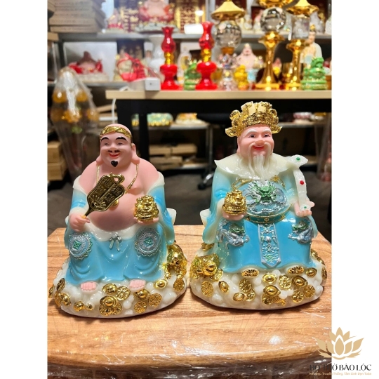 [6inch] Tượng Thần Tài Thổ Địa Bằng Đá Việt Nam Cao Cấp Đủ Màu (Đỏ, Trắng, Xanh, Vàng)- Cao 16cm