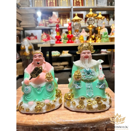 [6inch] Tượng Thần Tài Thổ Địa Bằng Đá Việt Nam Cao Cấp Đủ Màu (Đỏ, Trắng, Xanh, Vàng)- Cao 16cm