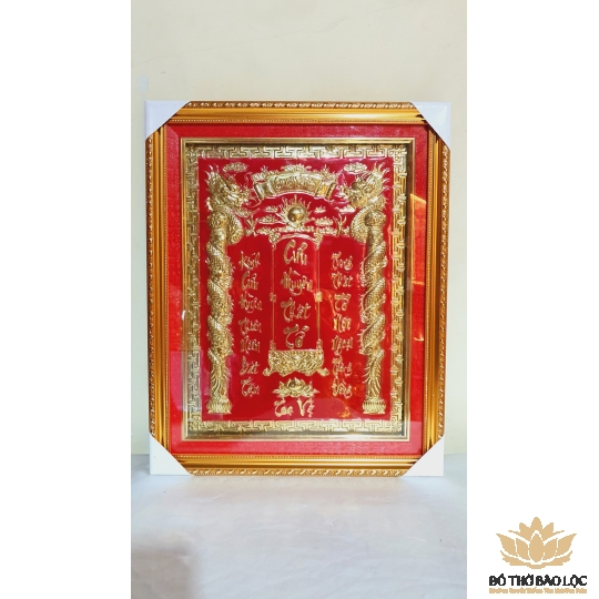 [35x43] Cửu Huyền Thất Tổ Đỏ Bằng Đồng, cao 43cm, ngang 35 (chữ Việt) 