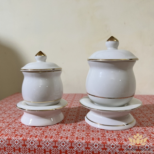 Hủ đựng muối gạo họa tiết Đá Hoa Cương cao 11cm ngang 9cm - Màu Trắng 