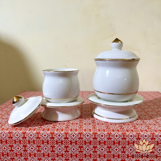 Hủ đựng muối gạo họa tiết Đá Hoa Cương cao 10cm ngang 7.5cm - Màu Trắng 