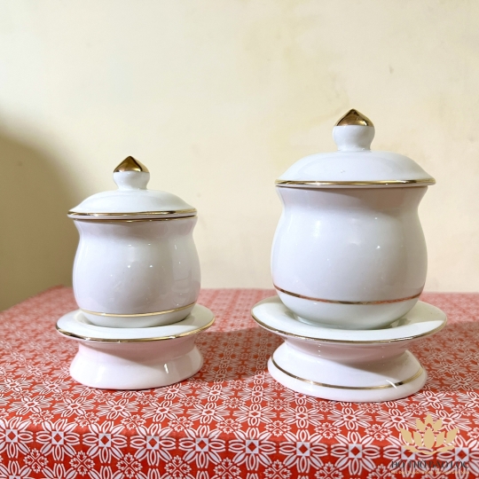 Hủ đựng muối gạo họa tiết Đá Hoa Cương cao 10cm ngang 7.5cm - Màu Trắng 