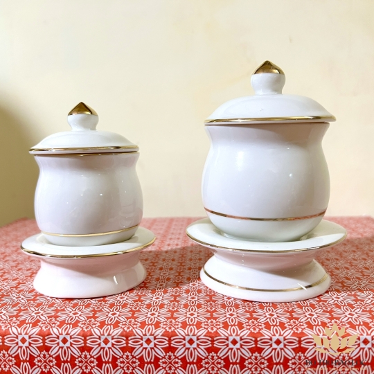 Hủ đựng muối gạo họa tiết Đá Hoa Cương cao 10cm ngang 7.5cm - Màu Trắng 