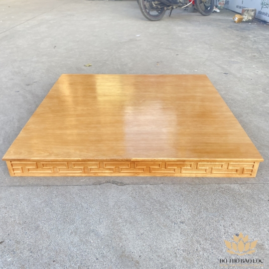 Bàn kê, bục kê, đặt bàn thần tài thổ địa bằng gỗ sồi 100% Ngang 89cm x Sâu 89cm - Màu vàng nhạt