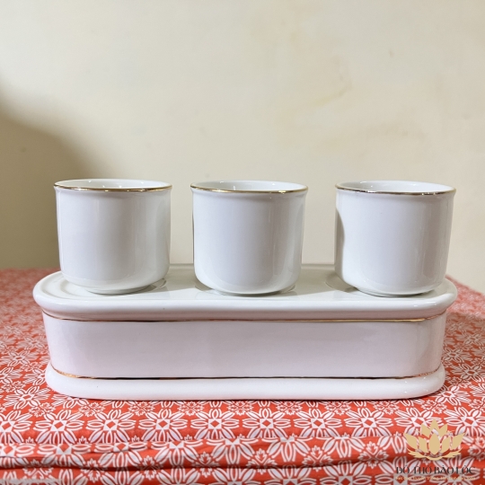 Áng nước thờ sứ cao cấp họa tiết Đá Hoa Cương 3 ly - Trắng