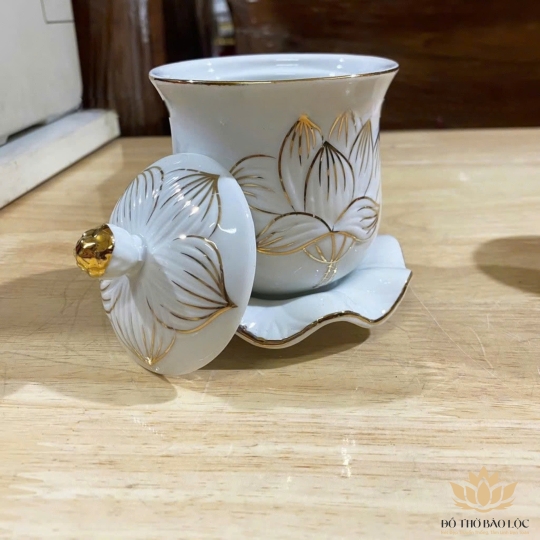 Hũ đựng muối gạo sứ trắng bạch ngọc cao 11cm ngang 9cm 