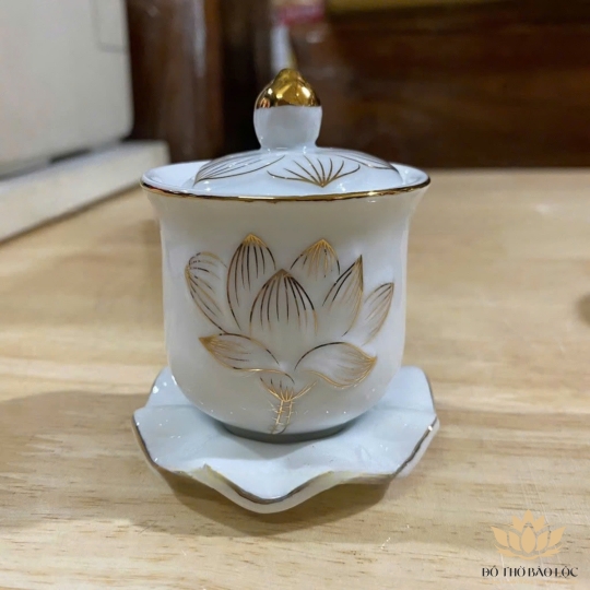 Hũ đựng muối gạo sứ trắng bạch ngọc cao 11cm ngang 9cm 