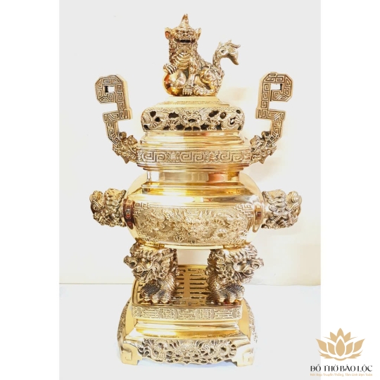 Bộ Tam Sự bằng Đồng thương hiệu Vĩnh Tiến sản xuất tại Việt Nam Cao 60cm  - Cỡ 3