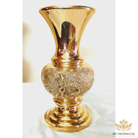 Bình Bông Mai Liễu Bằng Đồng Thương Hiệu Vĩnh Tiến Cao 25cm [BBML-2] 