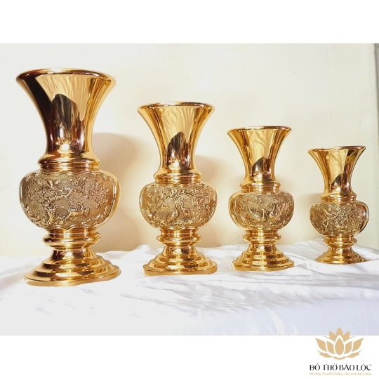 Bình Cắm Hoa Bằng Đồng Vĩnh Tiến 4 cỡ - Cao 25cm (Cỡ 3)