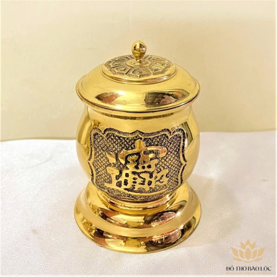 Hũ Đựng Muối Gạo Bằng Đồng Vĩnh Tiến 3 Cỡ - Cỡ Nhỏ (Cao 8cm)