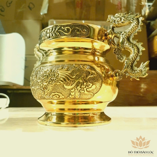 Bát nhang tay rồng thương hiệu Thuận Phát bằng đồng (2 cỡ) - Cỡ nhỏ (Cao 10,5cm)