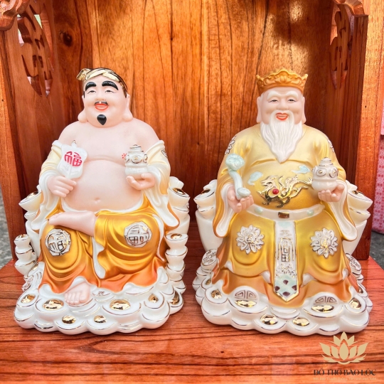 [8inch] Tượng Thần Tài Thổ Địa Sứ cao cấp nhập khẩu Đài Loan Cao 20cm- 2 màu trắng, vàng- Mã C09