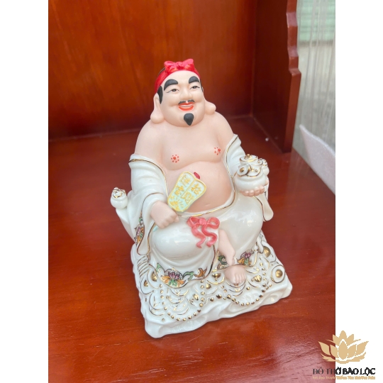 [8inch] Tượng Thần Tài Thổ Địa Sứ Đức Hóa cao cấp nhập khẩu Đài Loan Cao 21cm- 2 màu ( Trắng , Vàng )