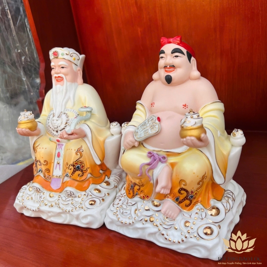 [8inch] Tượng Thần Tài Thổ Địa Sứ Đức Hóa cao cấp nhập khẩu Đài Loan Cao 21cm- 2 màu ( Trắng , Vàng )