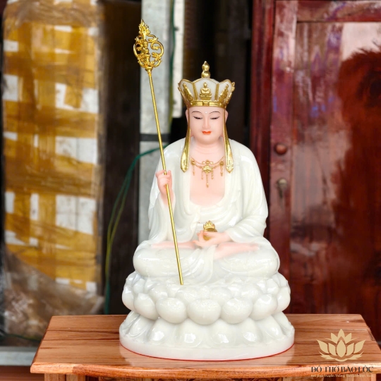Tượng Địa Tạng Vương Bồ Tát ngồi Đài Sen cao 30cm