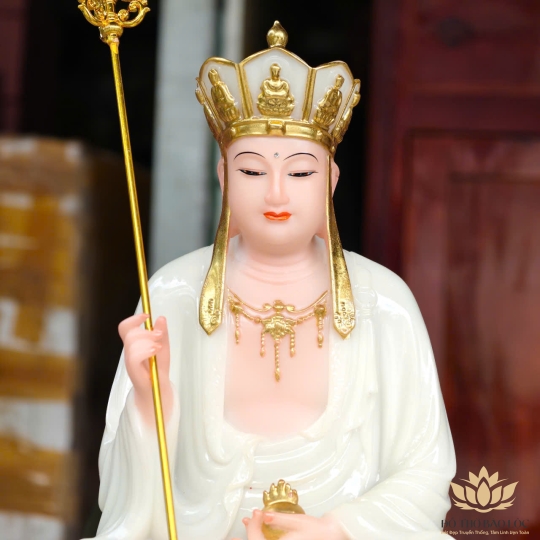 Tượng Địa Tạng Vương Bồ Tát ngồi Đài Sen cao 30cm