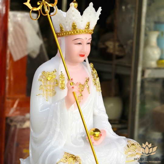 Tượng Địa Tạng Vương Bồ Tát ngồi Đài Sen 2 cỡ cao 30cm và 37cm – H91176