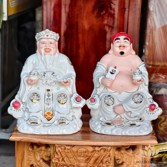 [C13] Tượng Thần Tài Thổ Địa Bằng Sứ Đức Hóa Nhập Khẩu Cao Cấp – TRẮNG