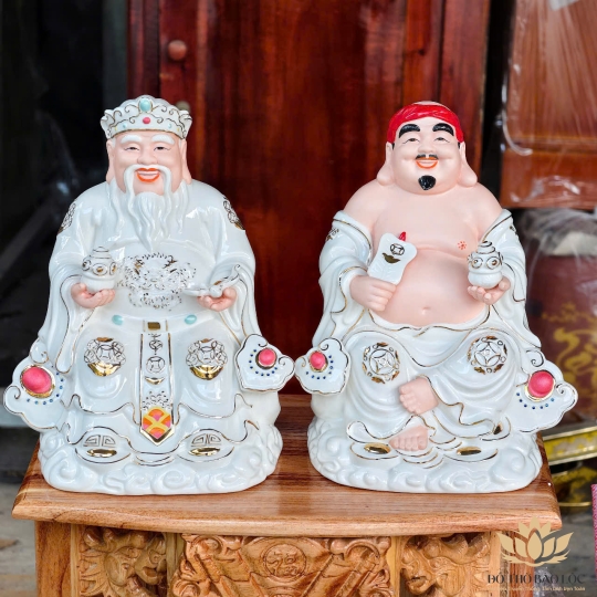 [C13] Tượng Thần Tài Thổ Địa Bằng Sứ Đức Hóa Nhập Khẩu Cao Cấp – TRẮNG